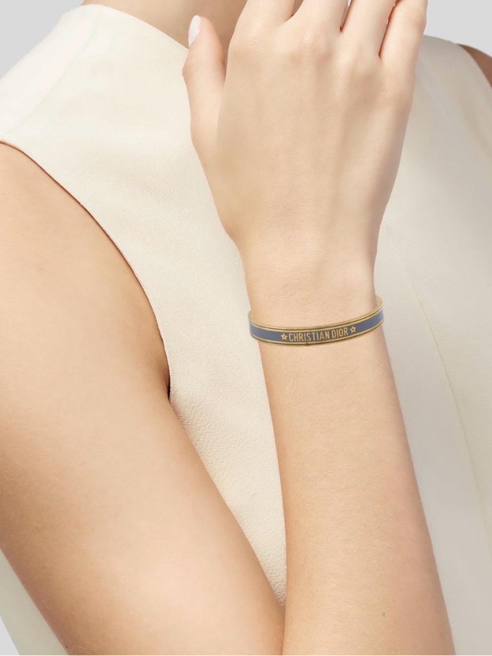 Dior Blue and Gold Logo Bracelet